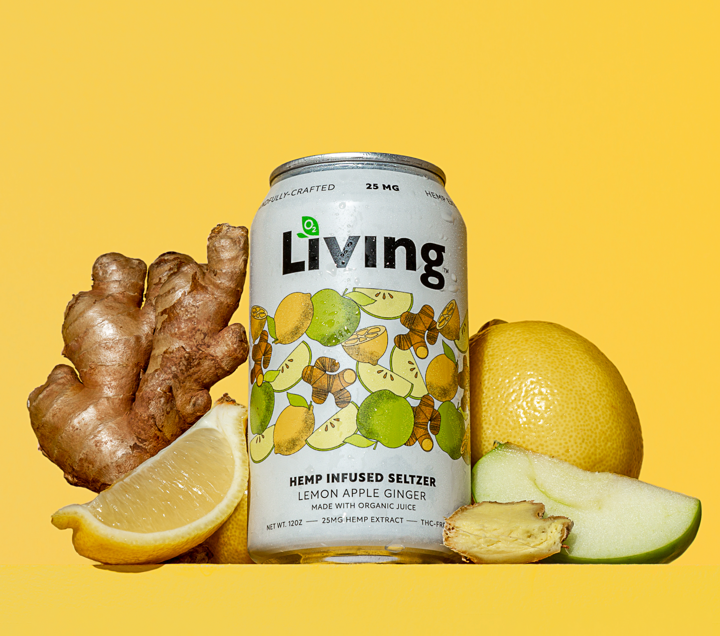 Hemp Infused Seltzer: Lemon Ginger Apple