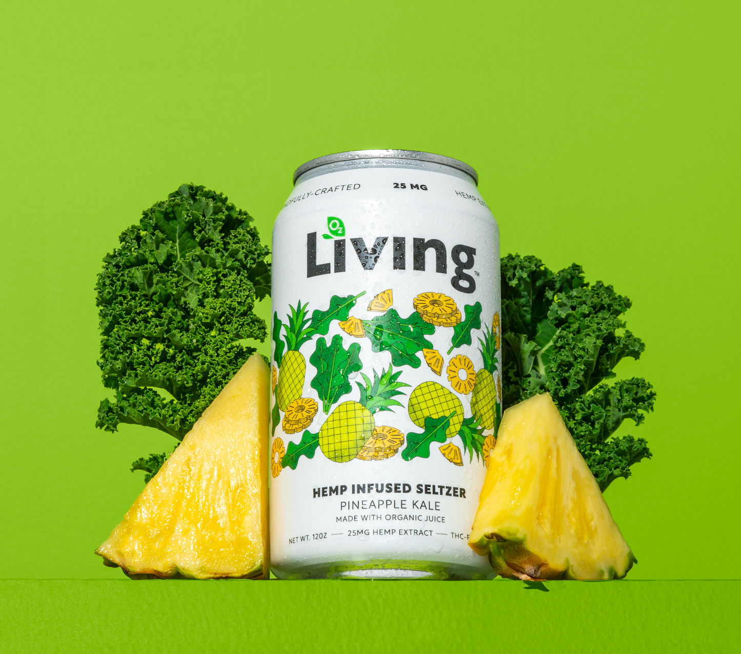 Hemp Infused Seltzer: Pineapple Kale