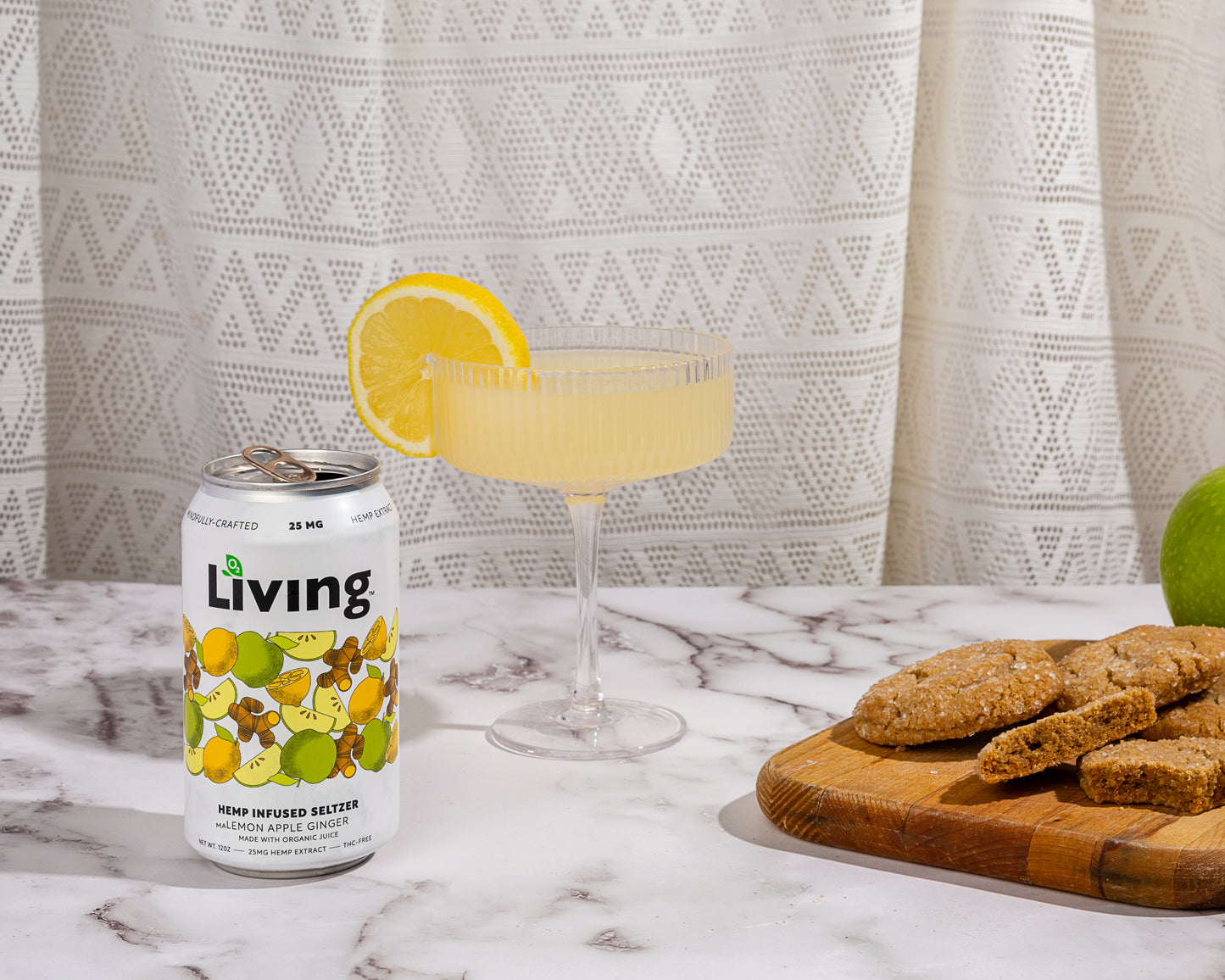 Hemp Infused Seltzer: Lemon Ginger Apple