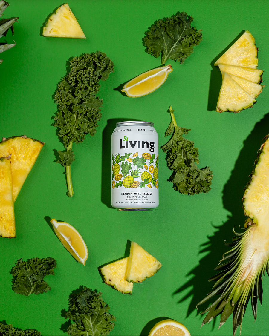 Hemp Infused Seltzer: Pineapple Kale