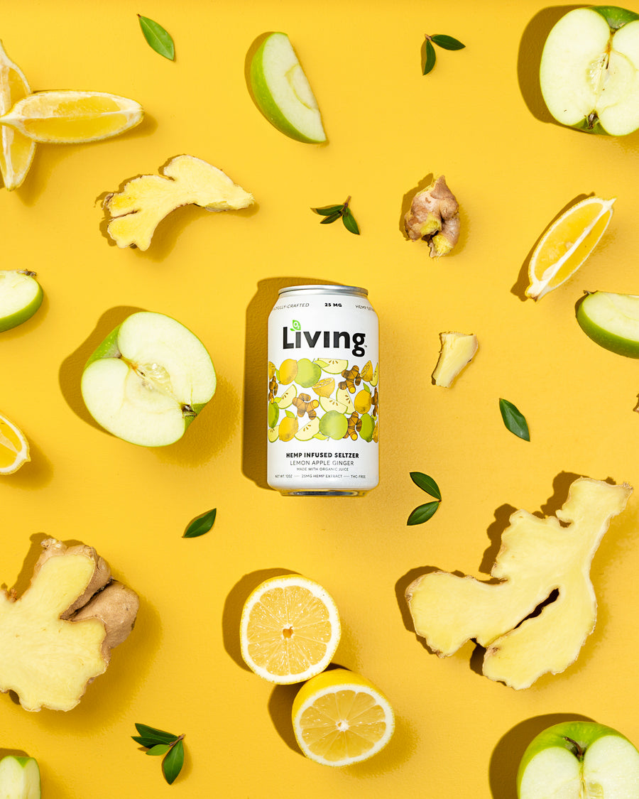 Hemp Infused Seltzer: Lemon Ginger Apple